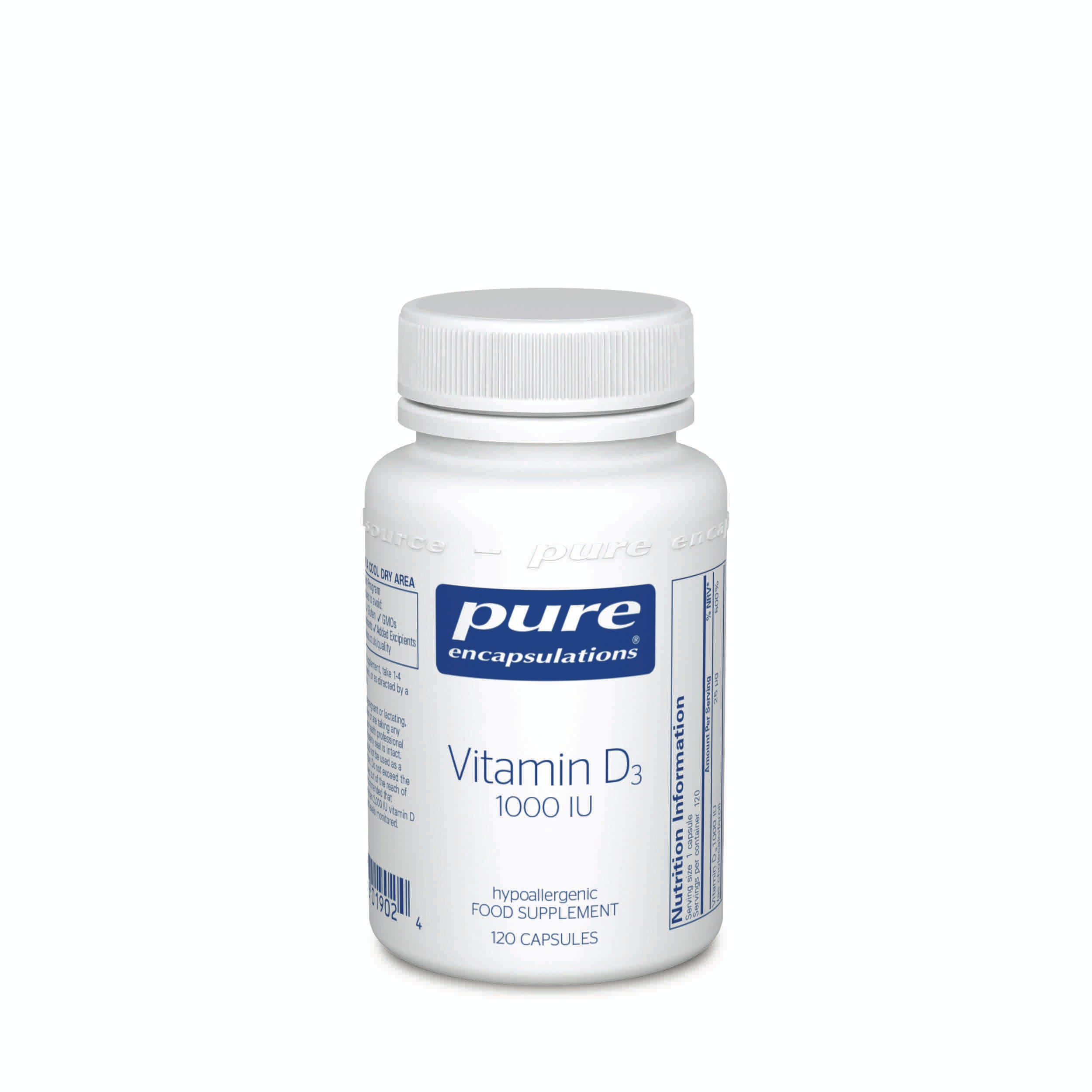 Pure Encapsulations Vitamin D3 1000 IU 120s