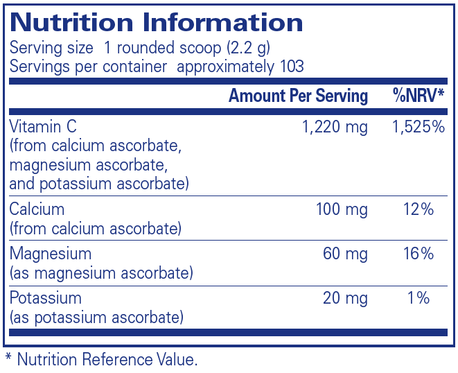 Pure Encapsulations Buffered Ascorbic Acid Powder 227g