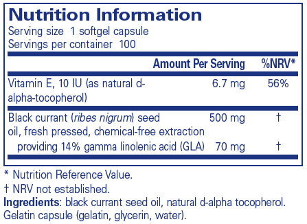 Pure Encapsulations Black Currant Seed Oil 100s