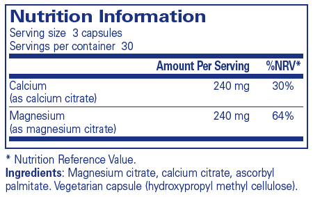 Pure Encapsulations Calcium Magnesium Citrate 90s