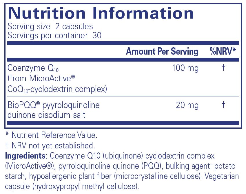 Pure Encapsulations CoQ10 w/PQQ 60s