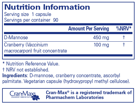 Pure Encapsulations Cranberry/ d-Mannose 90s