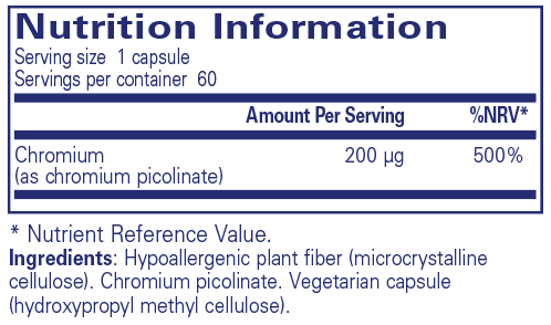 Pure Encapsulations Chromium Picolinate 200mcg 60s