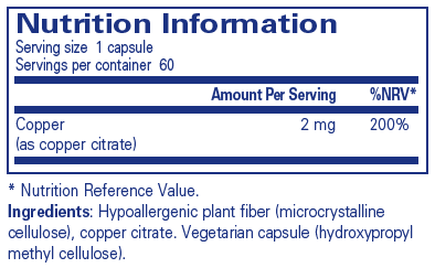 Pure Encapsulations Copper Citrate 60s