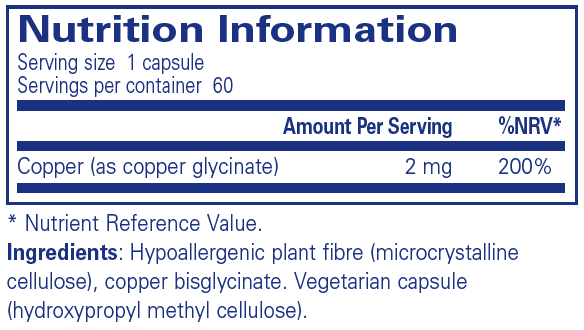 Pure Encapsulations Copper Glycinate 60s