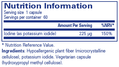Pure Encapsulations Iodine (potassium iodide) 60's