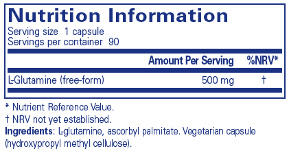 Pure Encapsulations l-Glutamine 500mg 90s