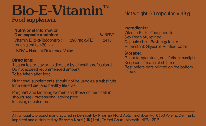 Pharma Nord Bio-E-Vitamin 430iu 60's