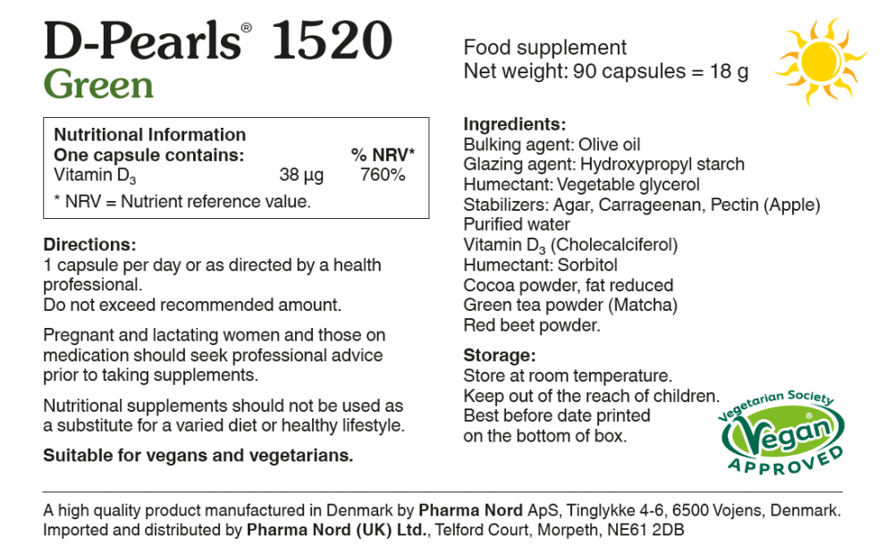 Pharma Nord D-Pearls Green 1520IU 90's