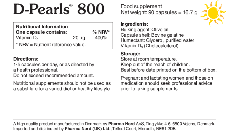 Pharma Nord D-Pearls 800 Bio-Vitamin D3 90's