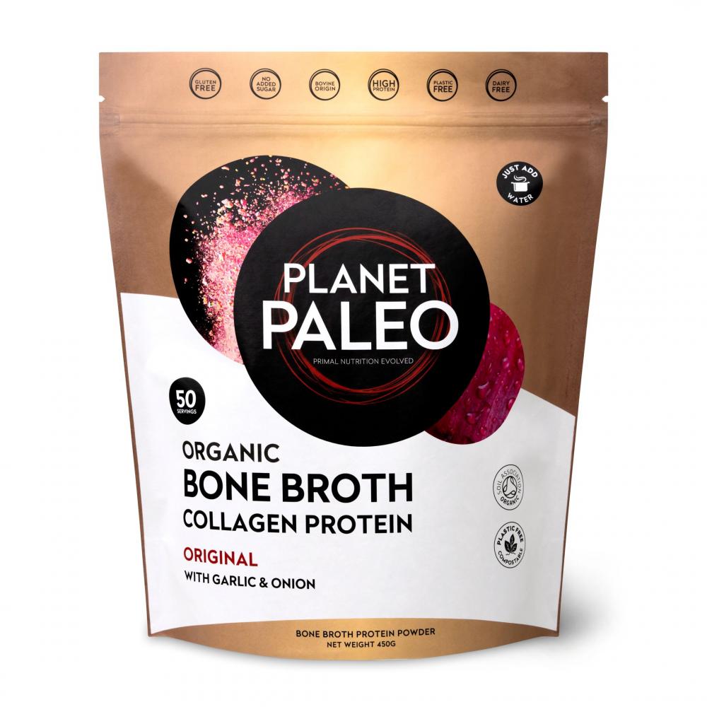 Organic Bone Broth Collagen Protein Original with Garlic & Onion 225g