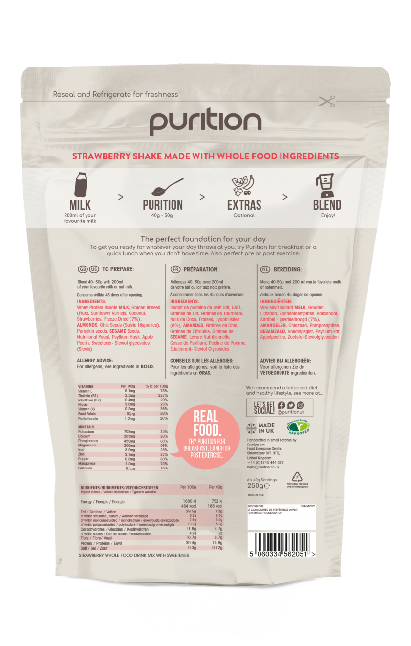 Purition Wholefood Nutrition Strawberry 250g