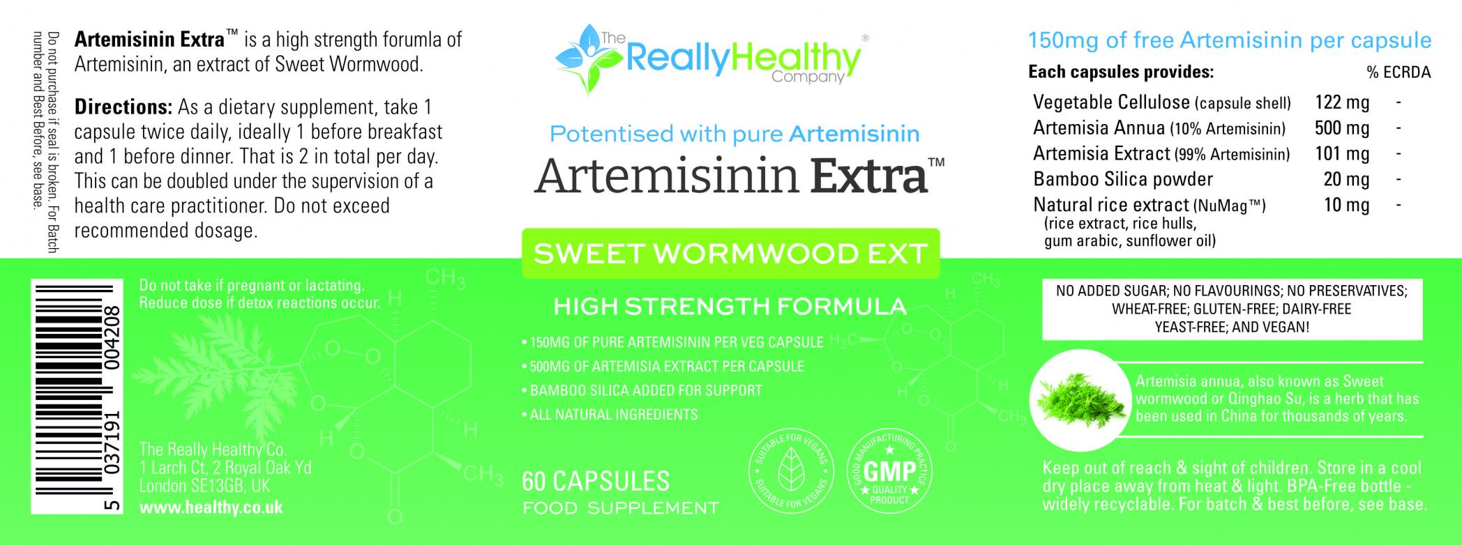 The Really Healthy Company Artemisinin Extra High Strength 60's