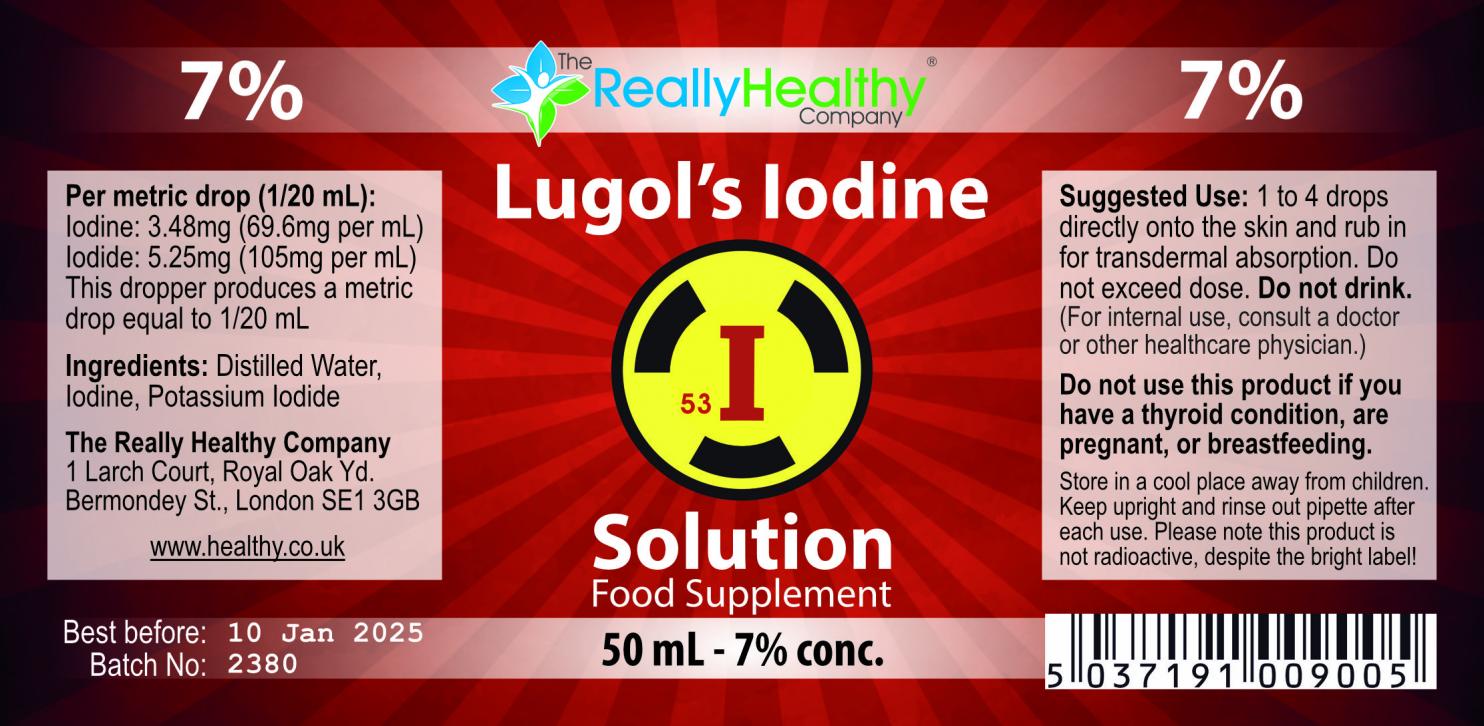 The Really Healthy Company Lugols Iodine with Dropper  7% 50ml