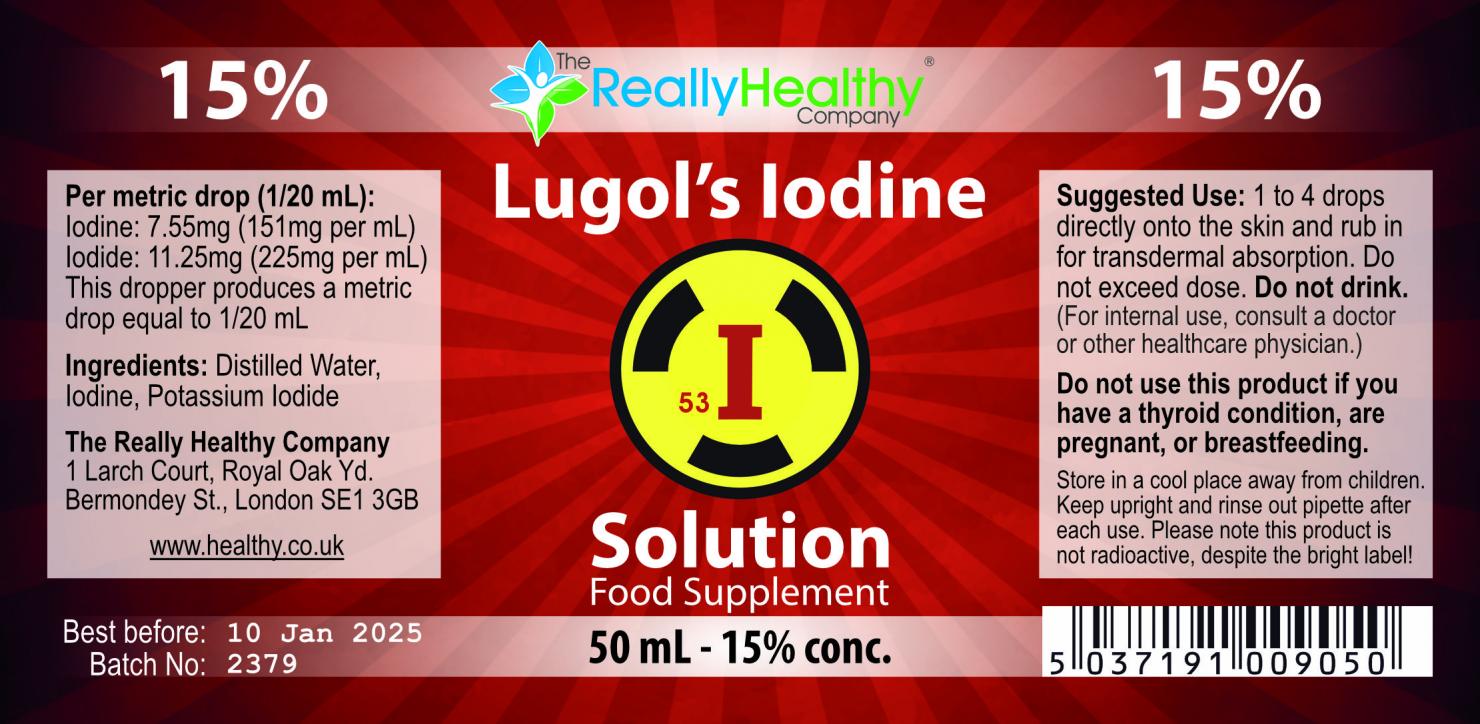 The Really Healthy Company Lugols Iodine 15% with Dropper 50ml