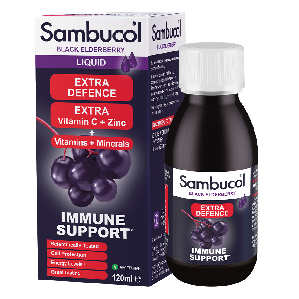 Sambucol Extra Defence + Extra Vitamin C + Zinc Liquid 120ml