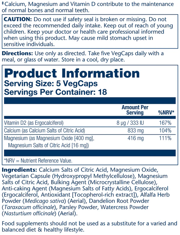 Solaray Calcium-Magnesium with Vitamin D2 2:1 Ratio 90s