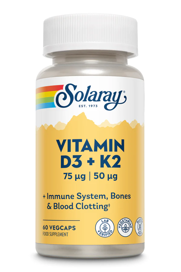 Solaray Vitamin D3 + K2 75ug 50ug 60's