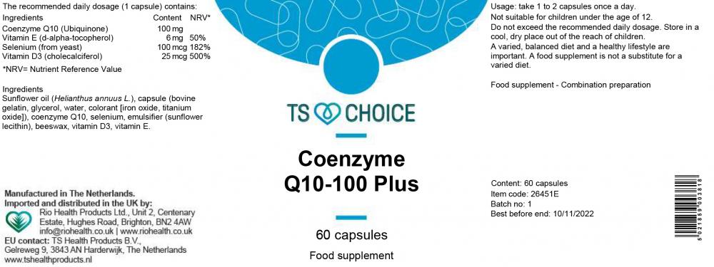 TS Choice Coenzyme Q10-100 Plus 60's