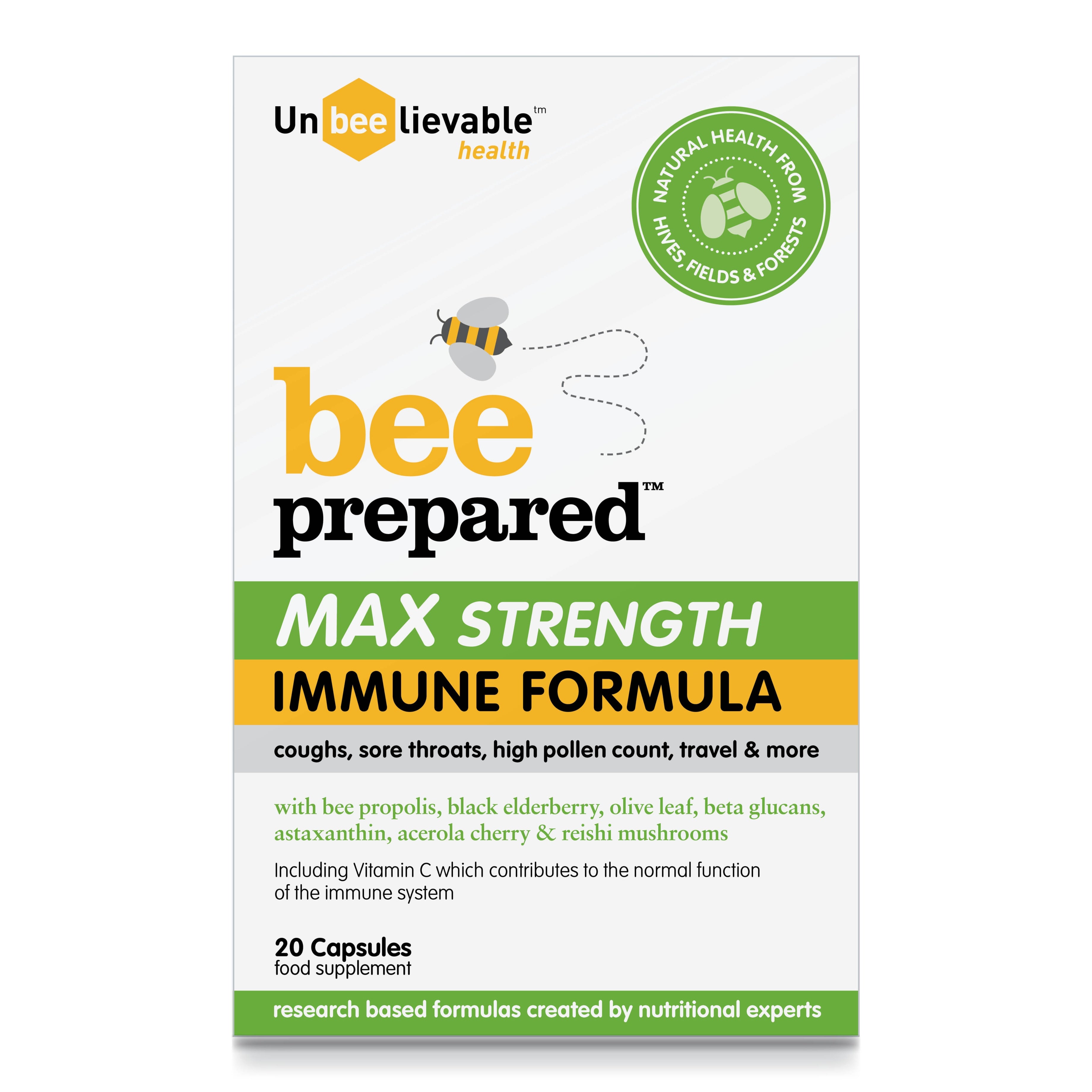 Unbeelievable bee prepared MAX Strength Immune Formula 20's