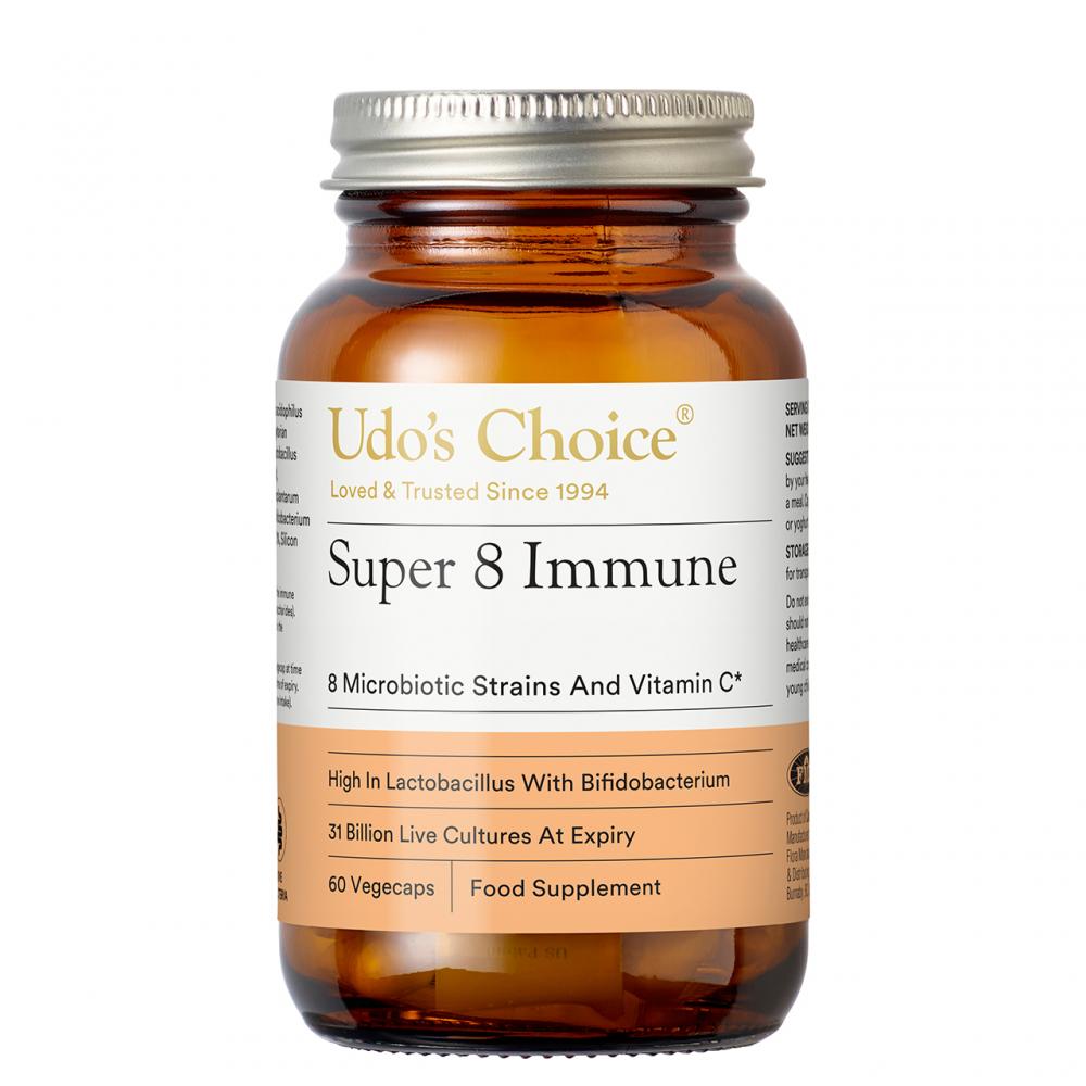 Udo's Choice Super 8 Immune 8 Microbiotic Strains And Vitamin C 60s