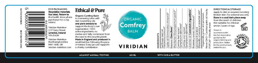 Viridian Organic Comfrey Balm 60ml