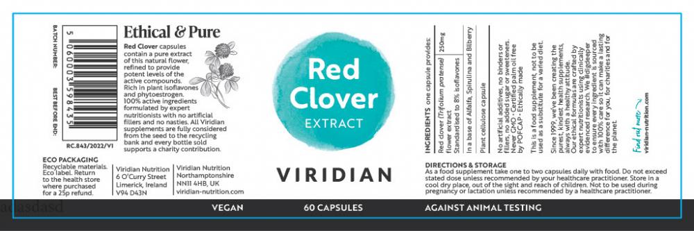 Viridian Red Clover Extract 60's