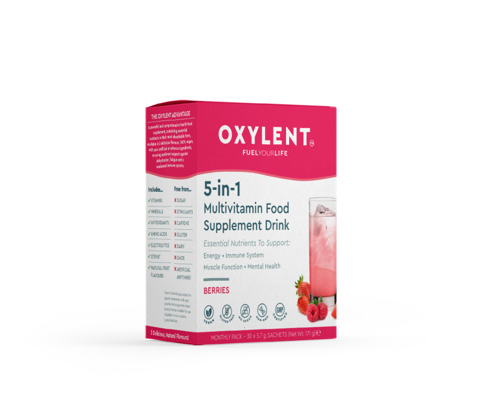 Oxylent 5-in-1 Multivitamin Food Supplement Drink Berries 30's