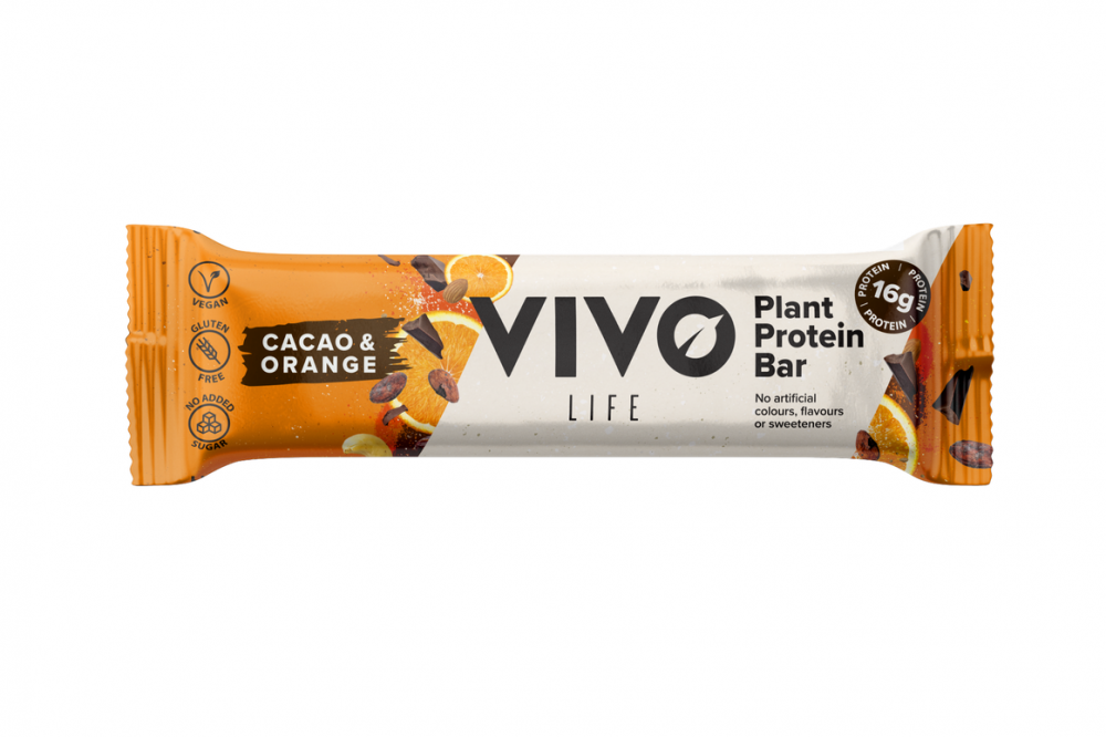 Vivo Life Plant Protein Bar Cacao & Orange 65g x12 CASE