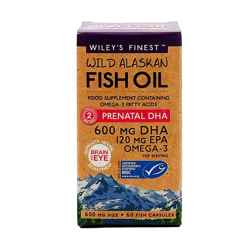 Wiley's Finest Wild Alaskan Fish Oil PRENATAL DHA 600mg 60's