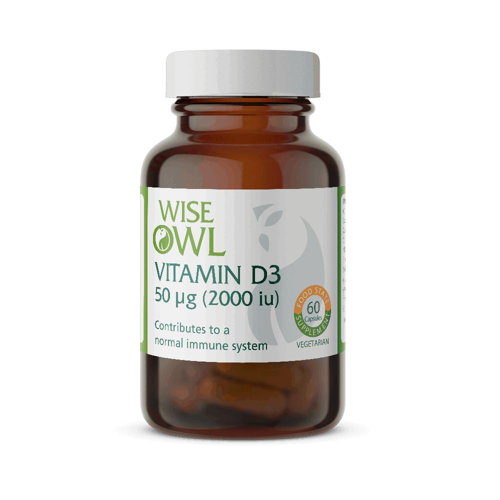 Wise Owl Vitamin D3 50ug (2000iu) 60's