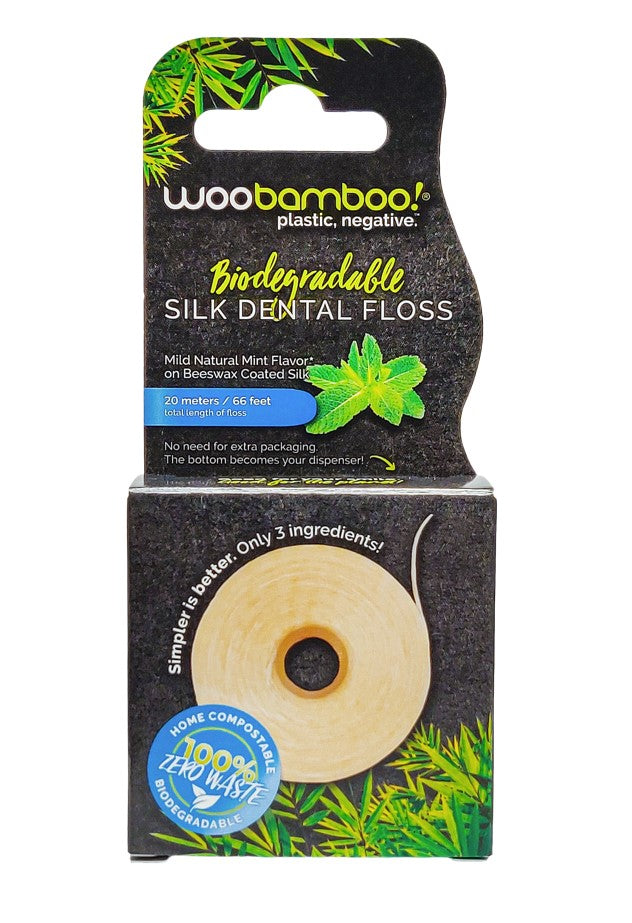 Woobamboo Biodegradable Silk Dental Floss Waxed Natural Mint