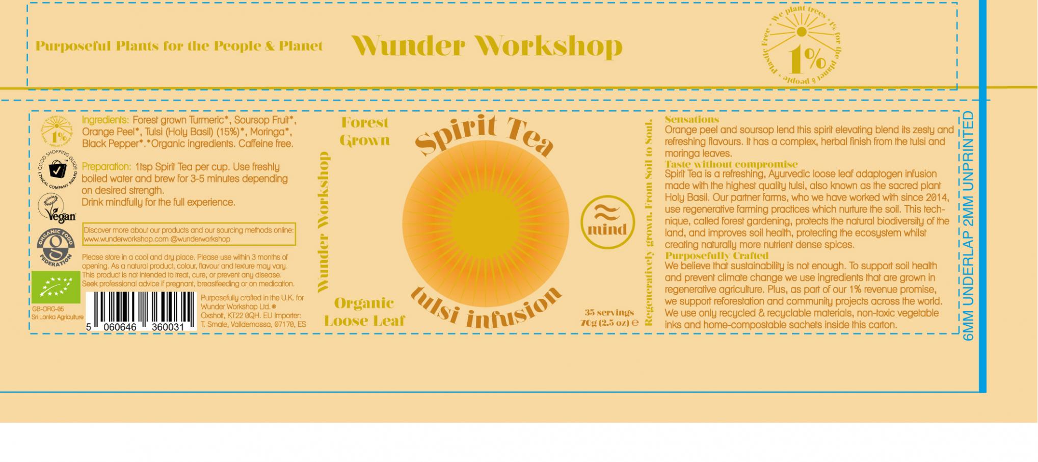 Wunder Workshop Spirit Tea Tulsi Infusion 70g