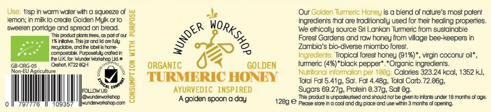 Wunder Workshop Organic Golden Turmeric Honey 120g