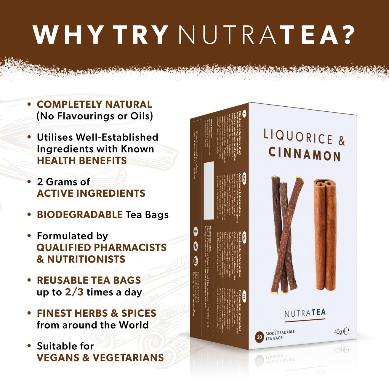 Nutratea Liquorice & Cinnamon Tea Bags 20's