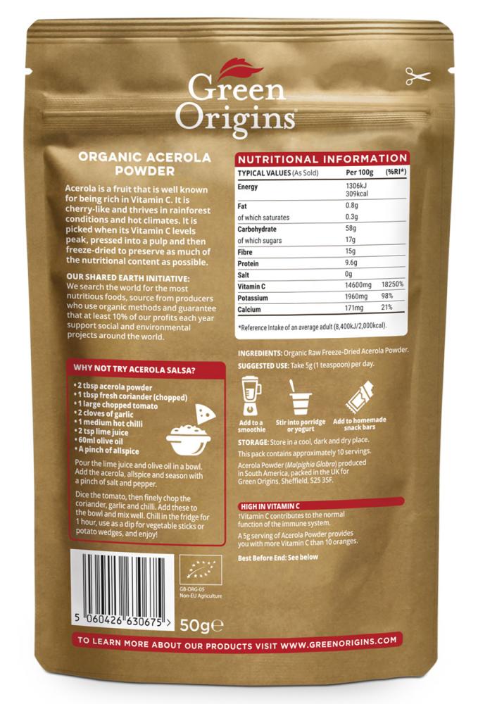Green Origins Organic Acerola Powder 50g