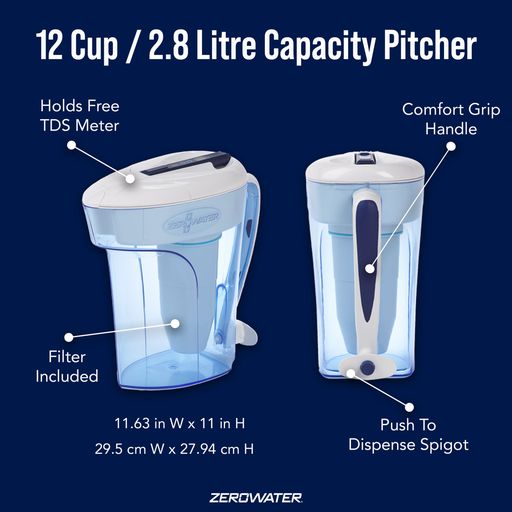 ZeroWater 12 Cup / 2.8 Litre Ready-Pour Pitcher