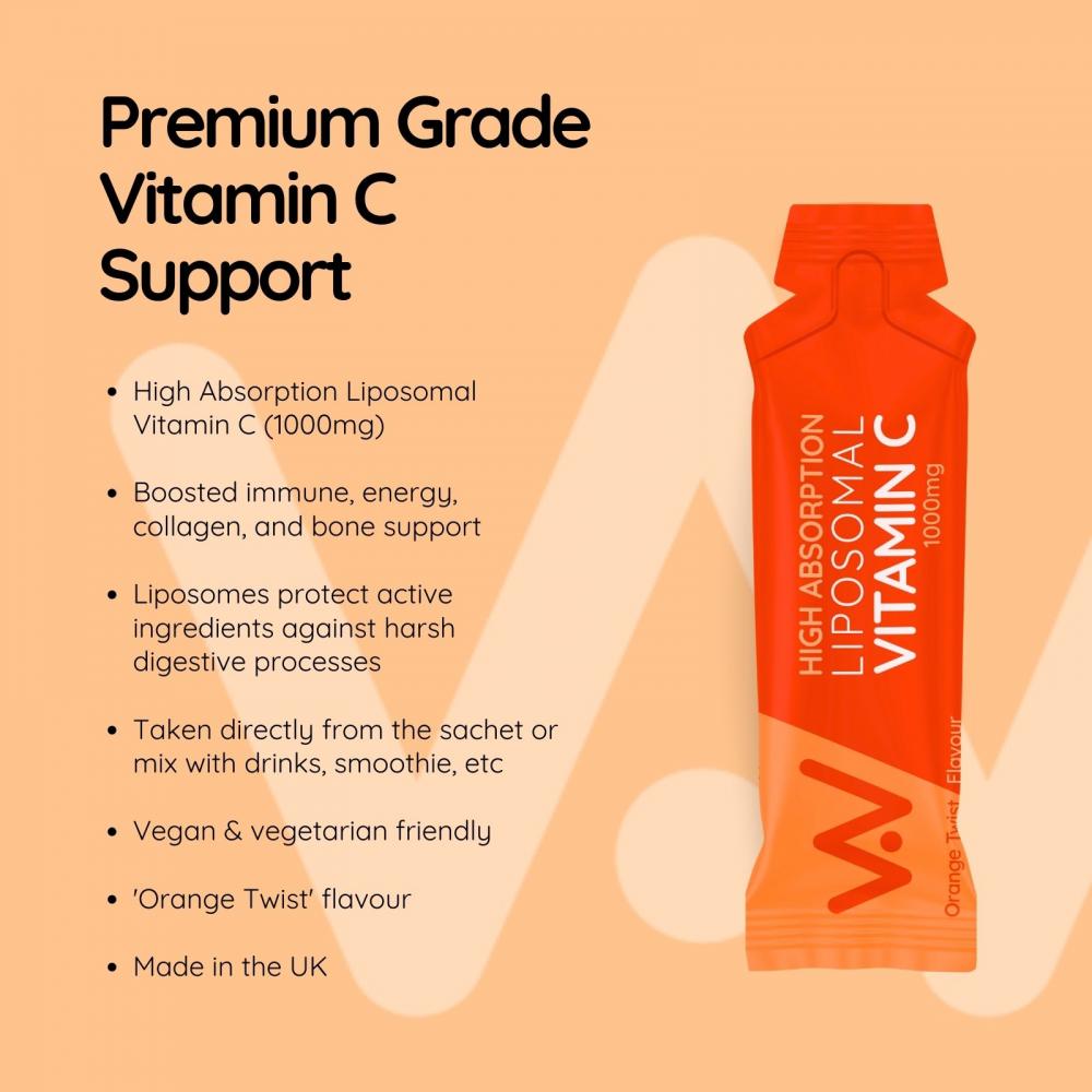 Well.Actually. High Absorption Liposomal Vitamin C 1000mg Orange Twist Flavour 5 Sachets