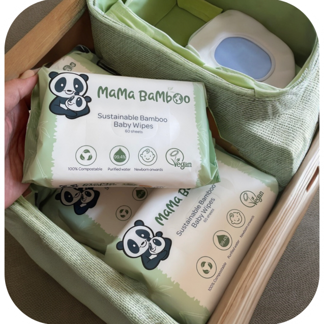 Mama Bamboo Sustainable Bamboo Baby Wipes 60 Sheets