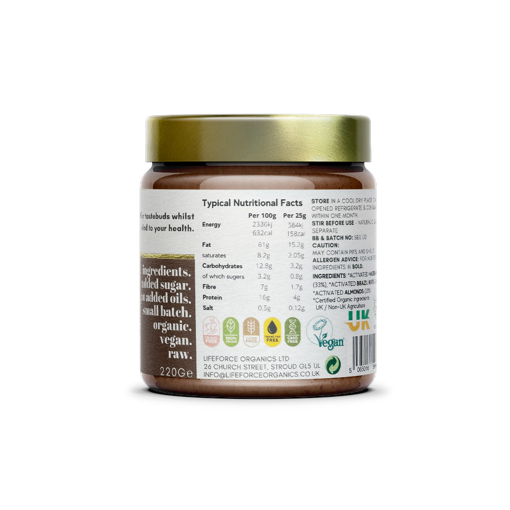 Lifeforce Organics Activated Mixed Nut Butter 220g x 6 CASE