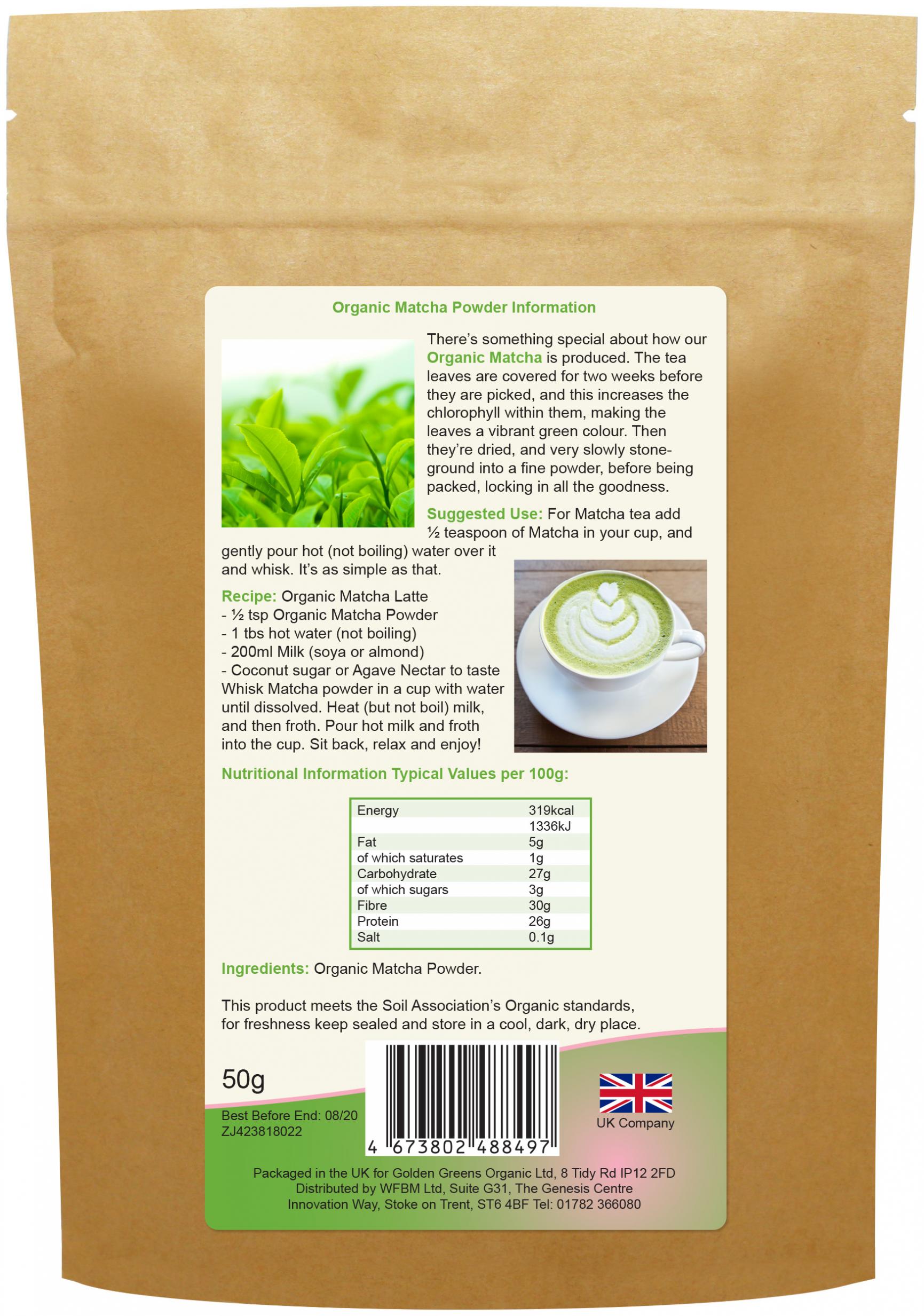 Golden Greens (Greens Organic) Organic Matcha Tea Powder 50g
