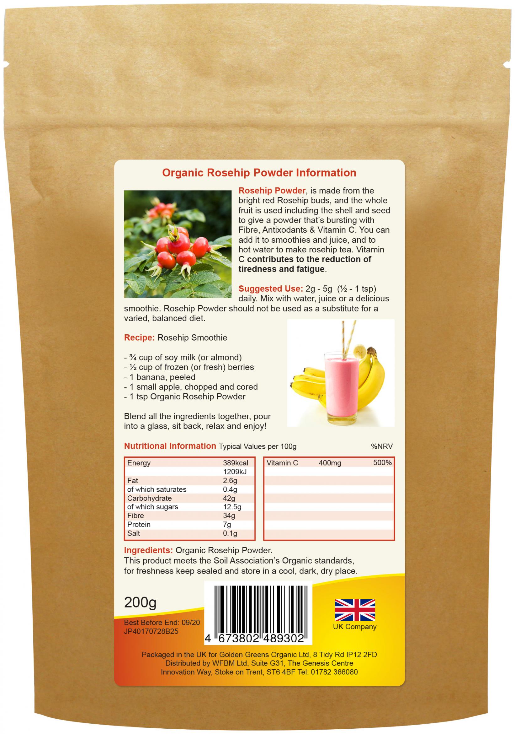 Golden Greens (Greens Organic) Organic Rosehip Powder 200g