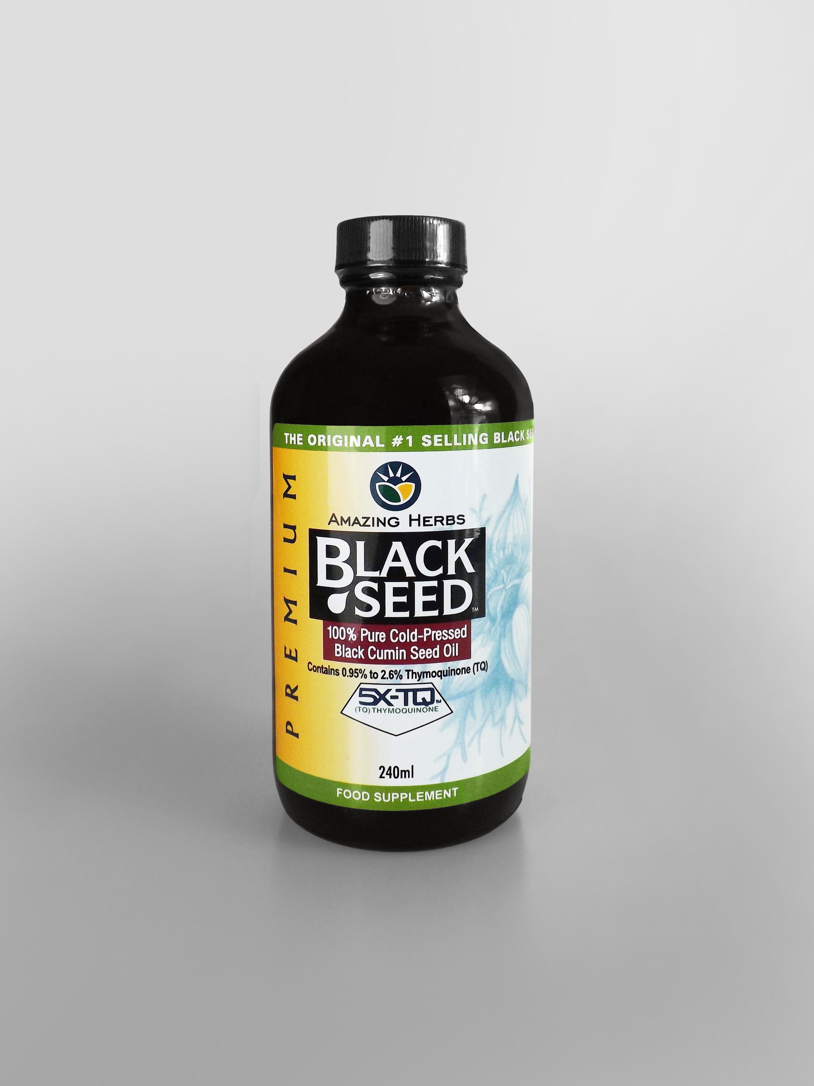 Amazing Herbs Premium Black Seed 100% Pure Cold-Pressed Black Cumin Seed Oil