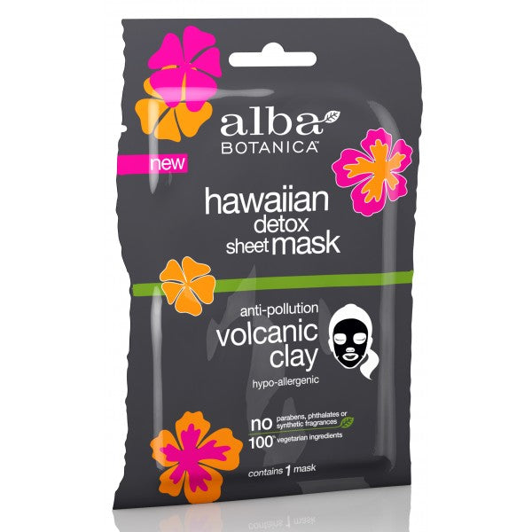 Alba Botanica Hawaiian Detox Sheet Mask Anti-Pollution Volcanic Clay SINGLE