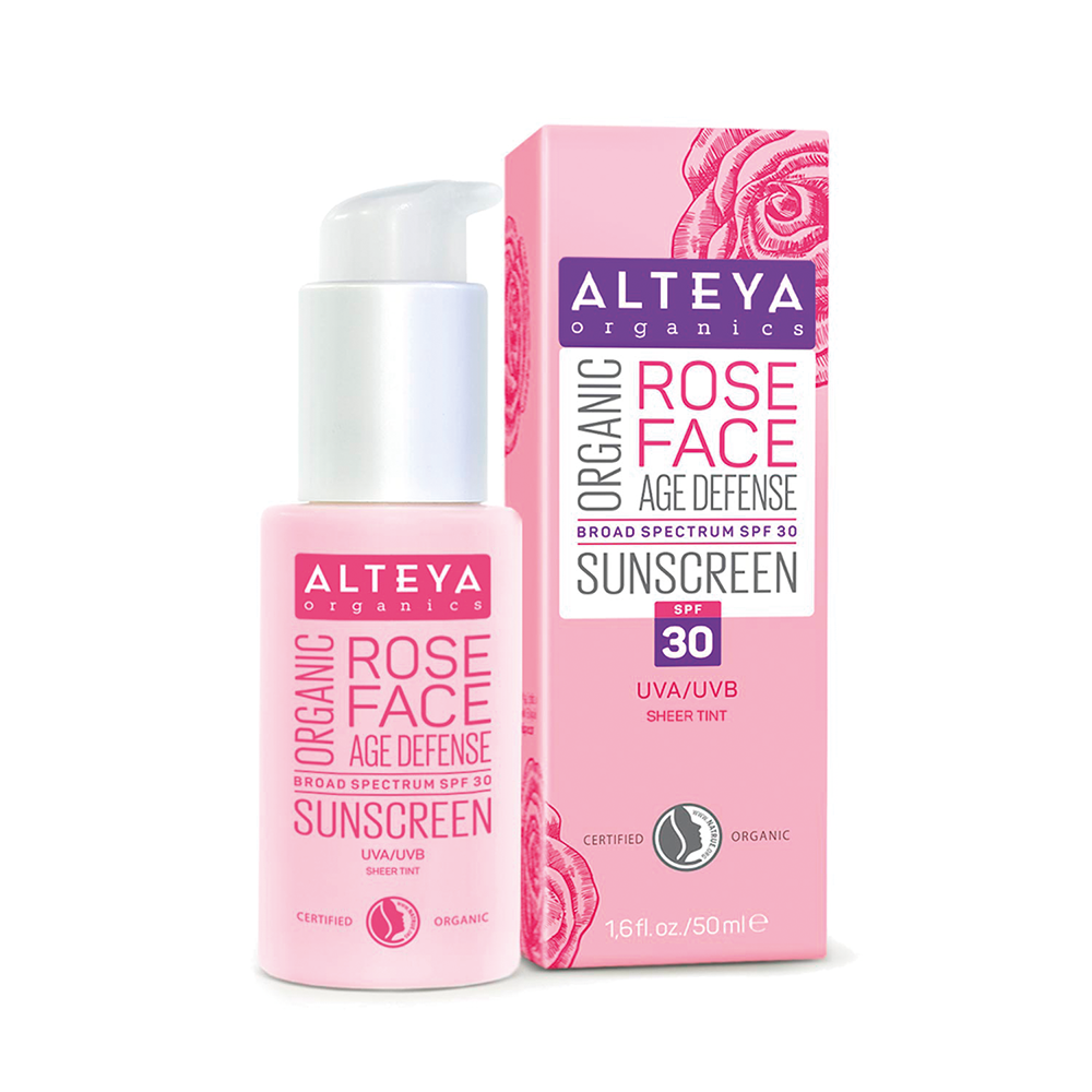 Alteya Organic Rose Face Age Defense Sunscreen SPF30 50ml