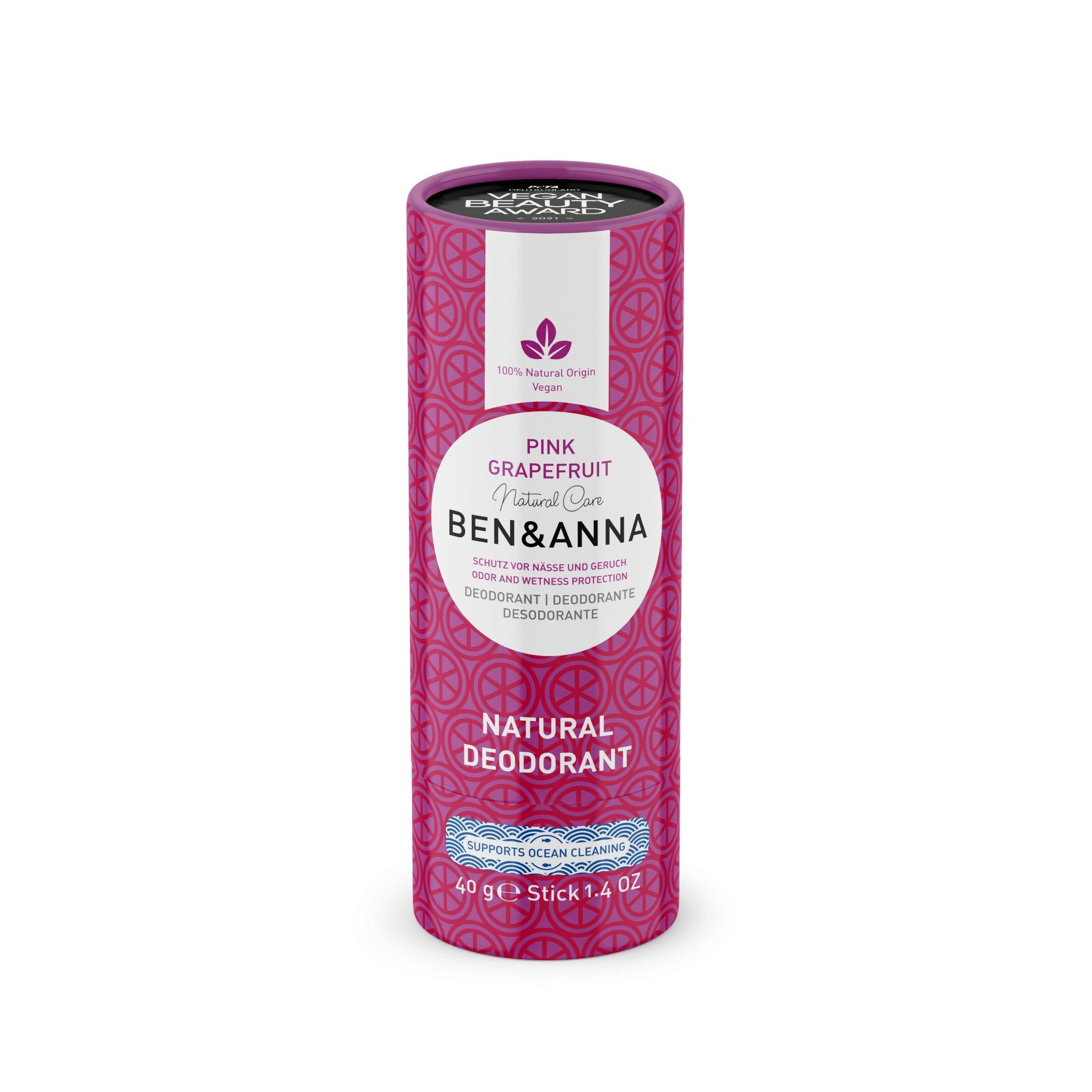 Ben & Anna Natural Deodorant Pink Grapefruit 40g