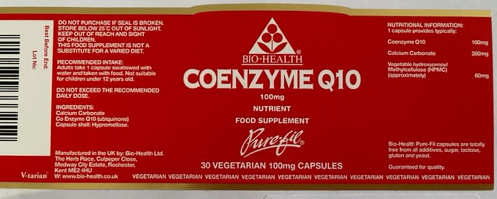 Bio-Health CoEnzyme Q10 100mg 30's