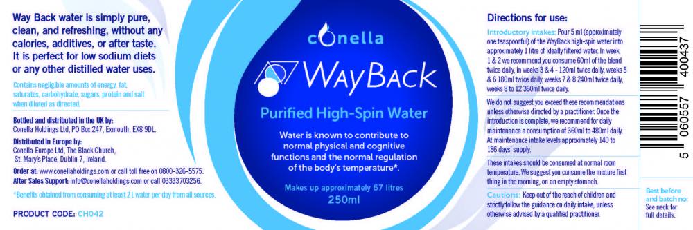 Conella WayBack Purified High-Spin Water 250ml