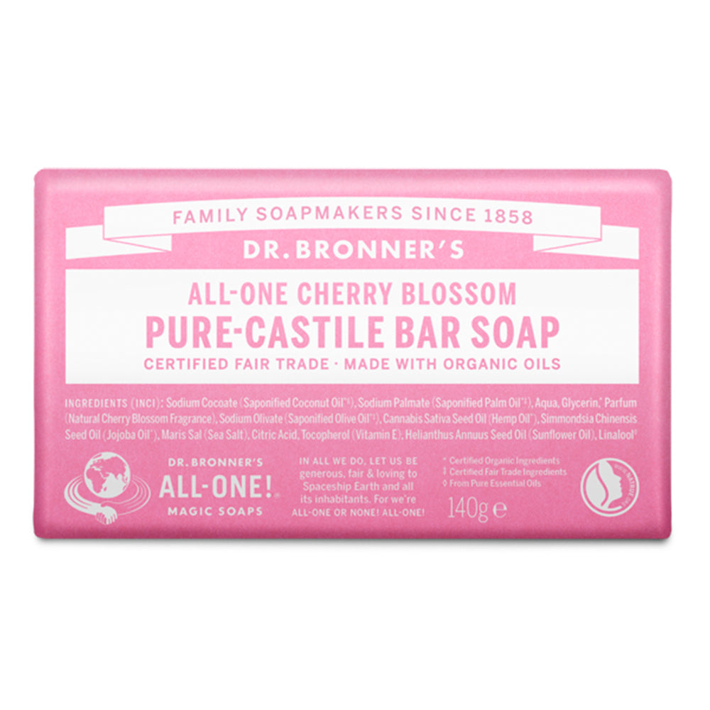 Dr Bronner's Magic Soaps All-One Cherry Blossom Pure-Castile Bar Soap 140g