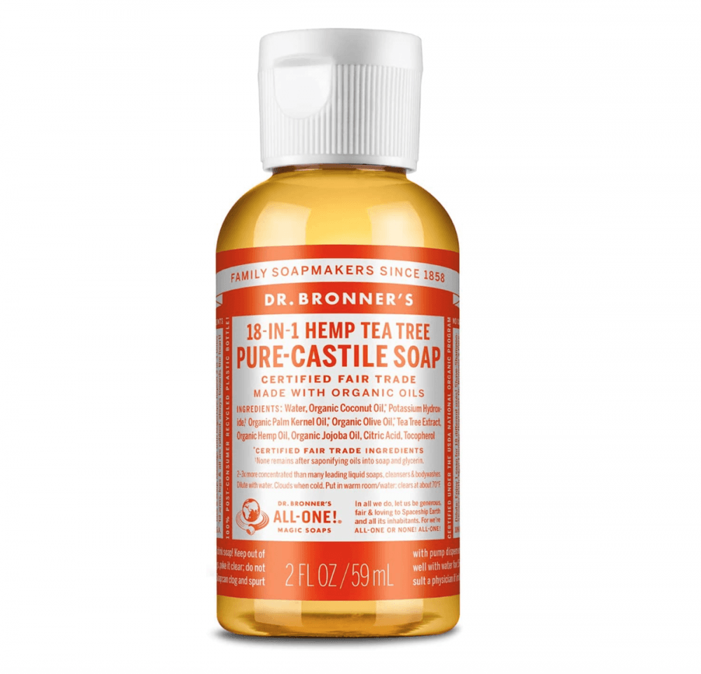 Dr Bronner's Magic Soaps 18-in-1 Hemp Tea Tree Pure-Castile Liquid Soap 60ml - Approved Vitamins